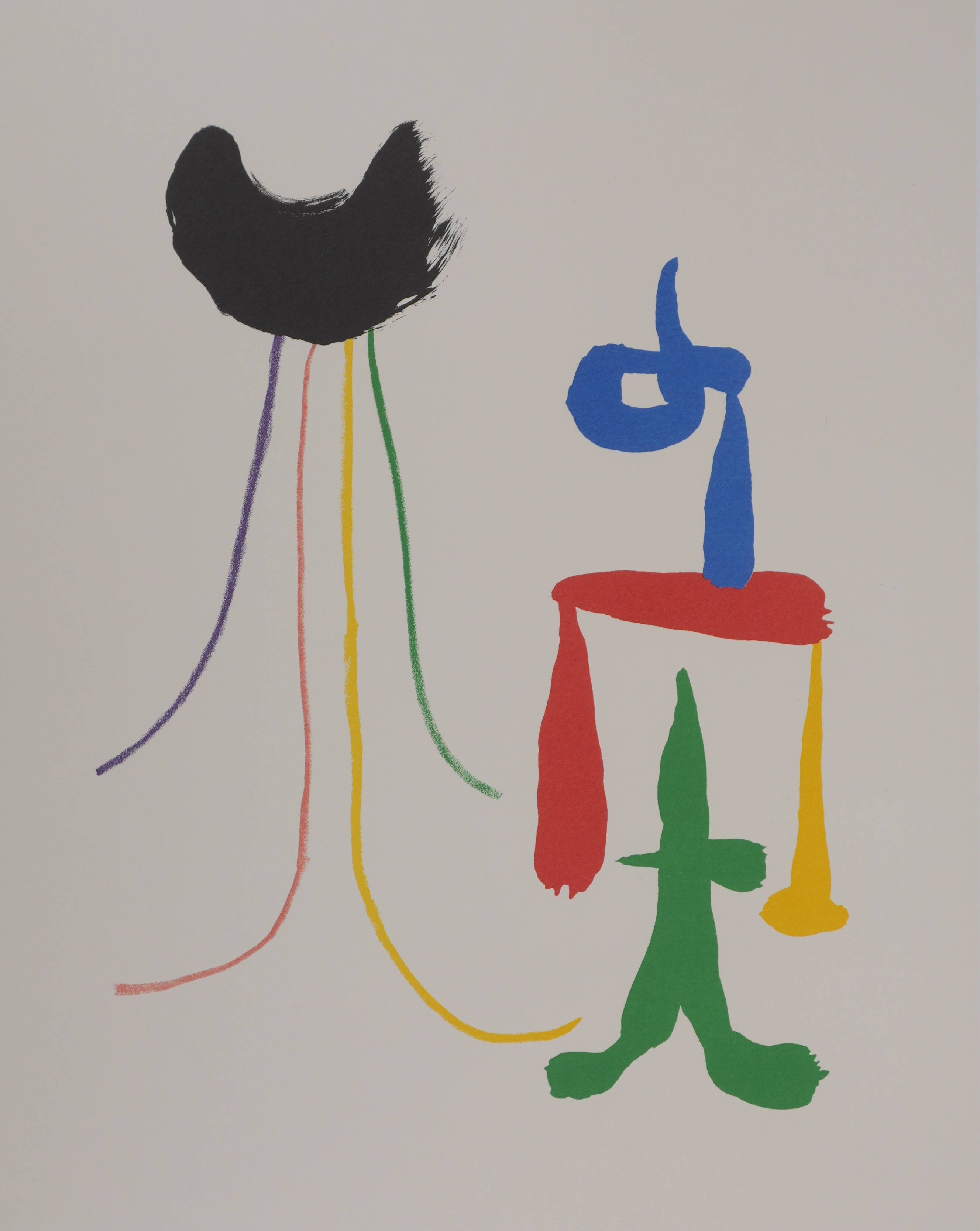 Joan Miró: Surrealist Couple, signed lithograph