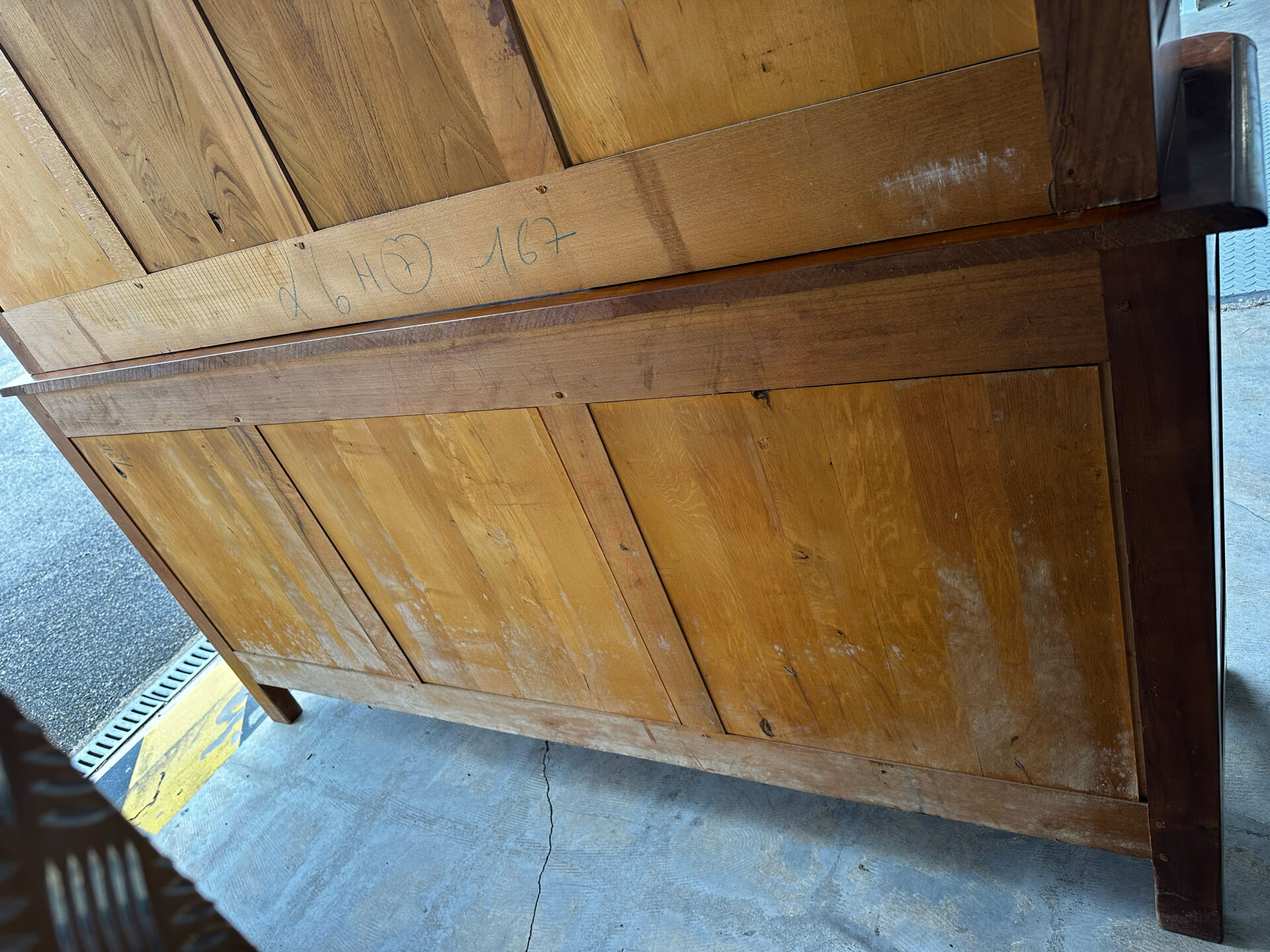 Buffet, rustic sideboard in solid cherry wood, 20th century