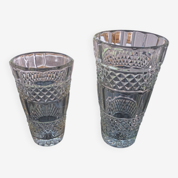Deux vases en cristal