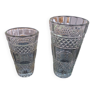 Deux vases en cristal