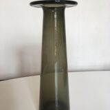 Scandinavian mid century vase in khaki grey glass