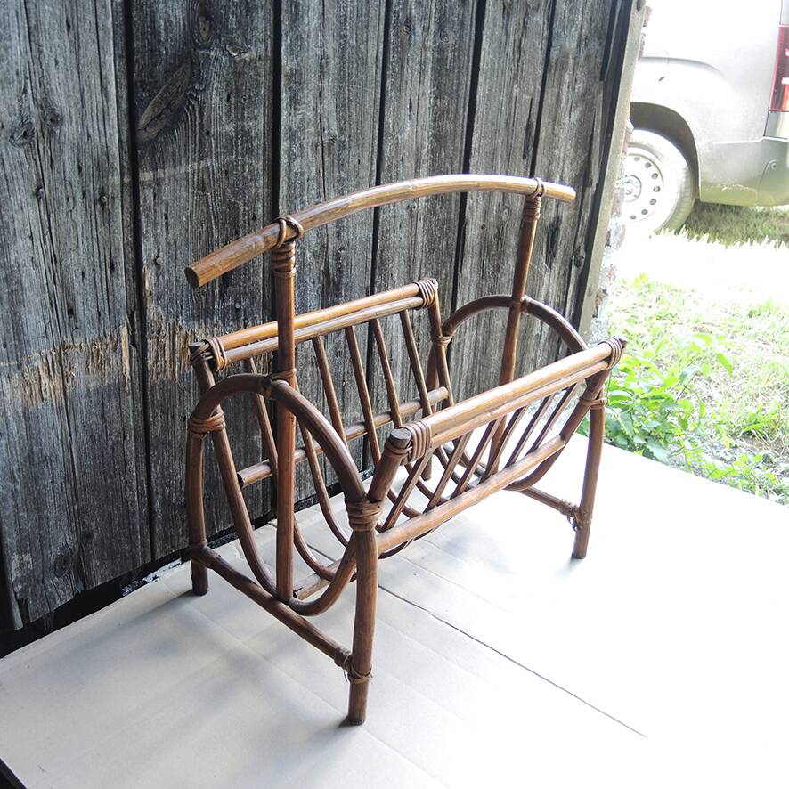 Old bamboo magazine rack