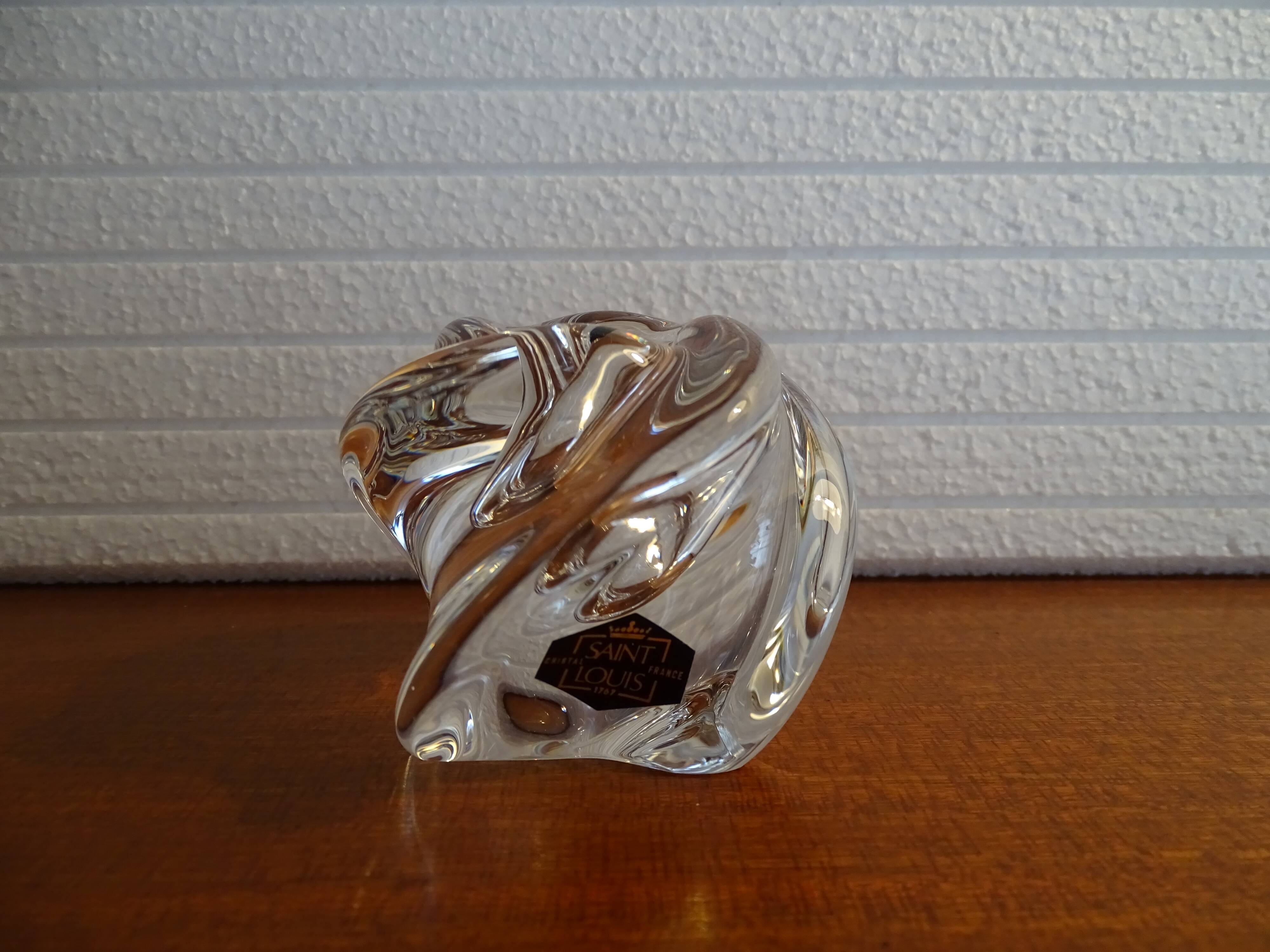 Saint Louis crystal candle holder free form Ø 7 cm