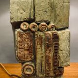1960s Bernard Rooke Abstract Pottery Ceramic Table Lamp