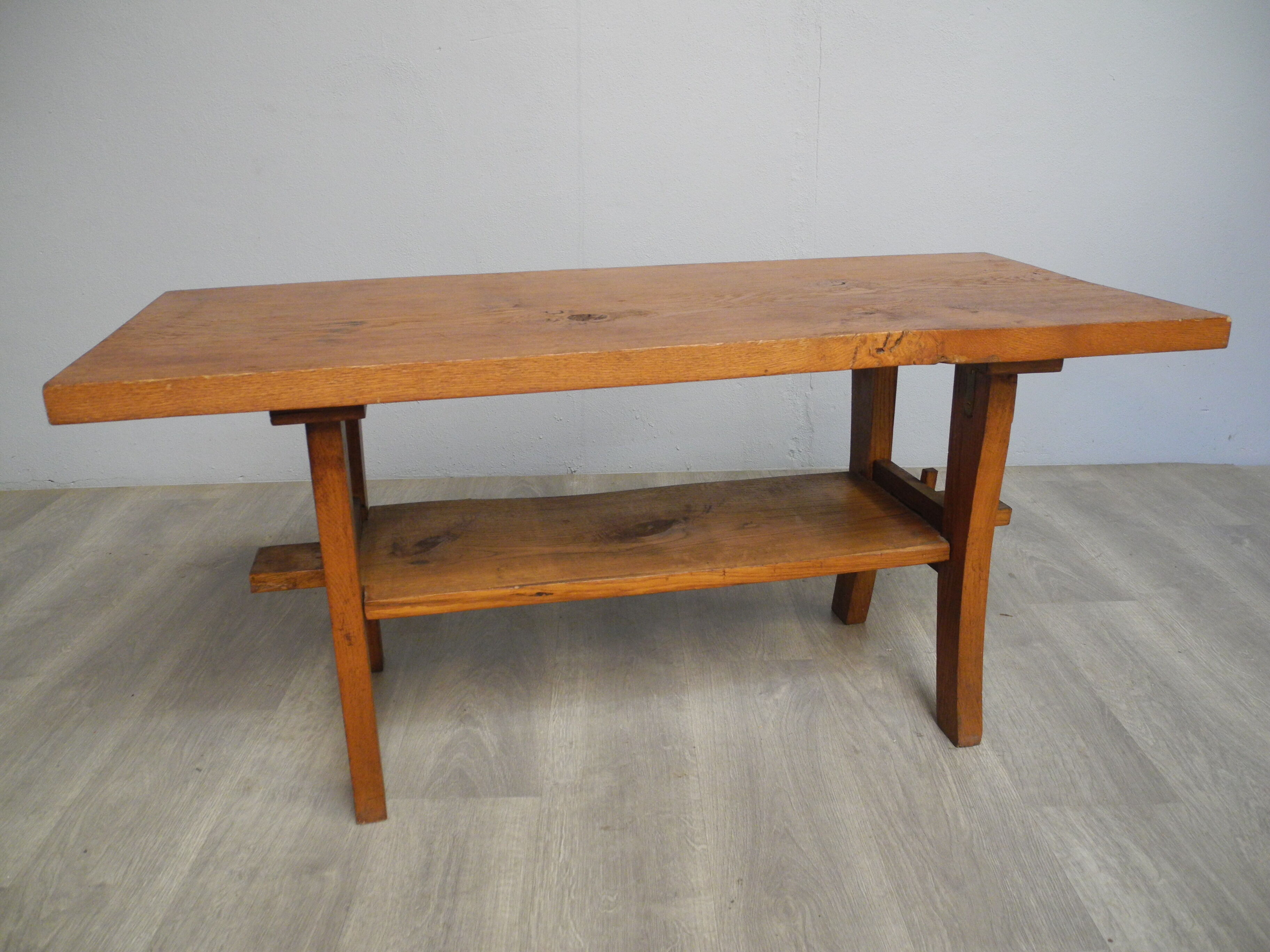 Coffee table with vintage wooden tray year 1960/1970
