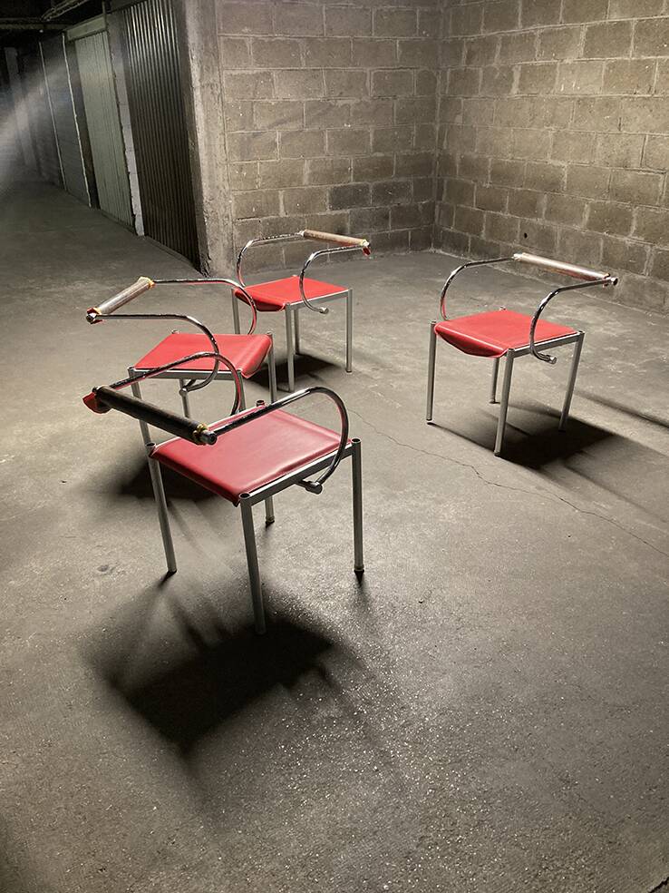 4 post-modern armchairs 1980