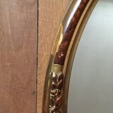 Pair of oval mirrors with stucco and lasca frame 55x44cm
