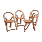 Suite of 4 Arca folding chairs by Gigi Sabadin for Crassevig 1970s