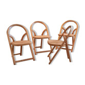 Suite of 4 Arca folding chairs by Gigi Sabadin for Crassevig 1970s