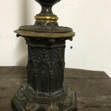 Neo-gothic bronze lamp foot 19th