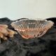 Glass rosaline flat cut on feet art deco