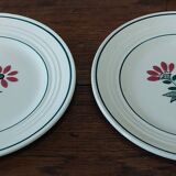 Paire d'assiettes dessert en faïence céranord modèle Gigi