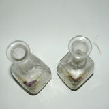 lot of 2 art-New enamelled bottles around 1900 water carafes for absinthe