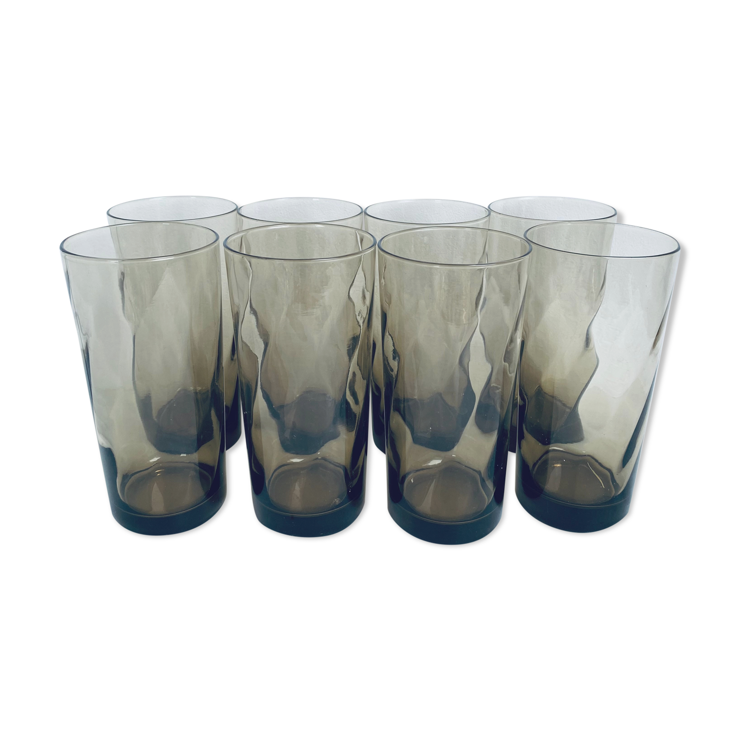 Lot de 8 verres Luminarc en verre fumé