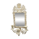 Repousse brass wall mirror with three candles, beveled glass, end of 19th century, double eagles