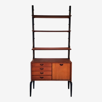 Adjustable wooden floor shelf, Louis Van Teeffelen - 1960