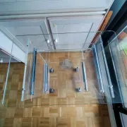 Plexiglass and glass side table