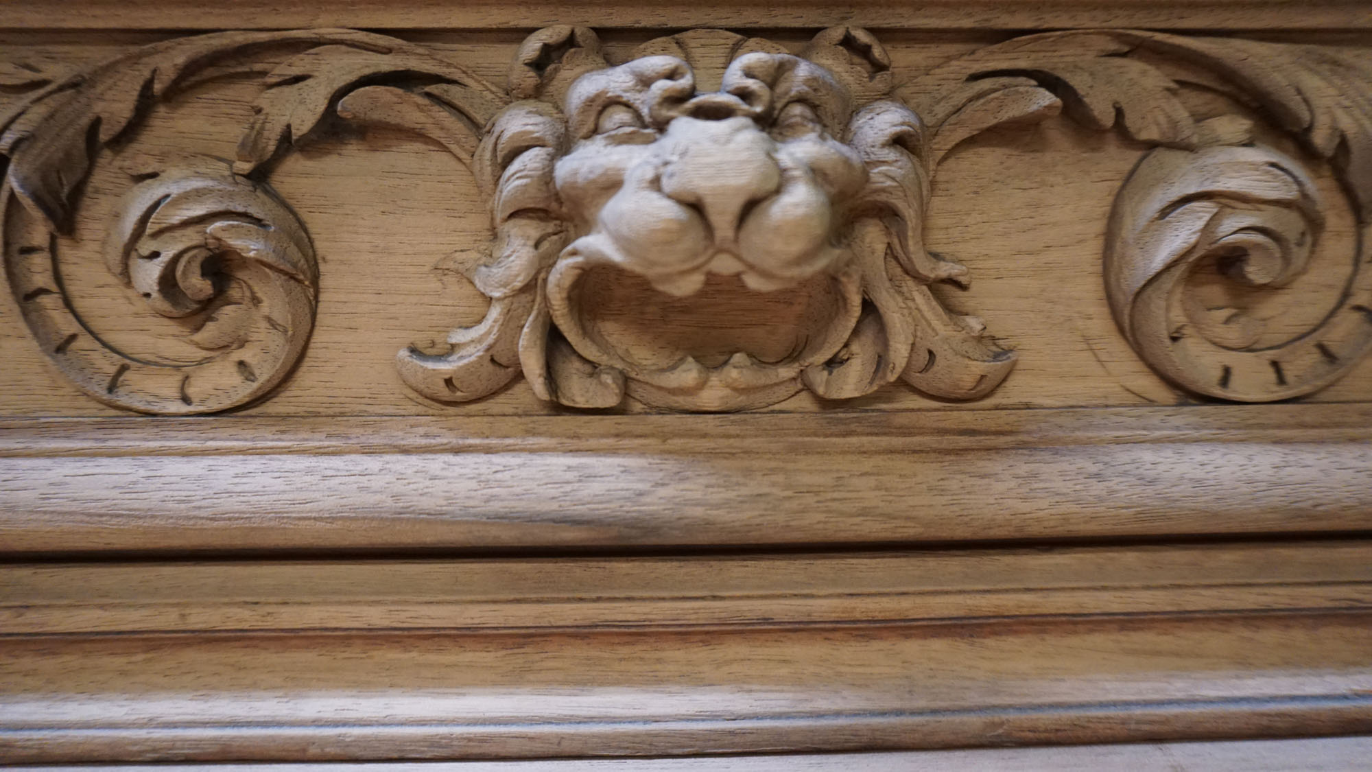 Library showcase carved wood