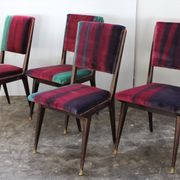 1950s mid-century velvet dining room chairs