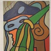 Oil painting on canvas "mask" franco prayer (1924) 50 x 60 cm