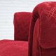 Années 1960, fauteuil relax danois, état d'origine, coton/laine rouge, bois de chêne.
