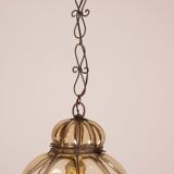 Wonderful Amber Vintage Venetian Lantern, Seguso Murano Glass, Italy, 1950s