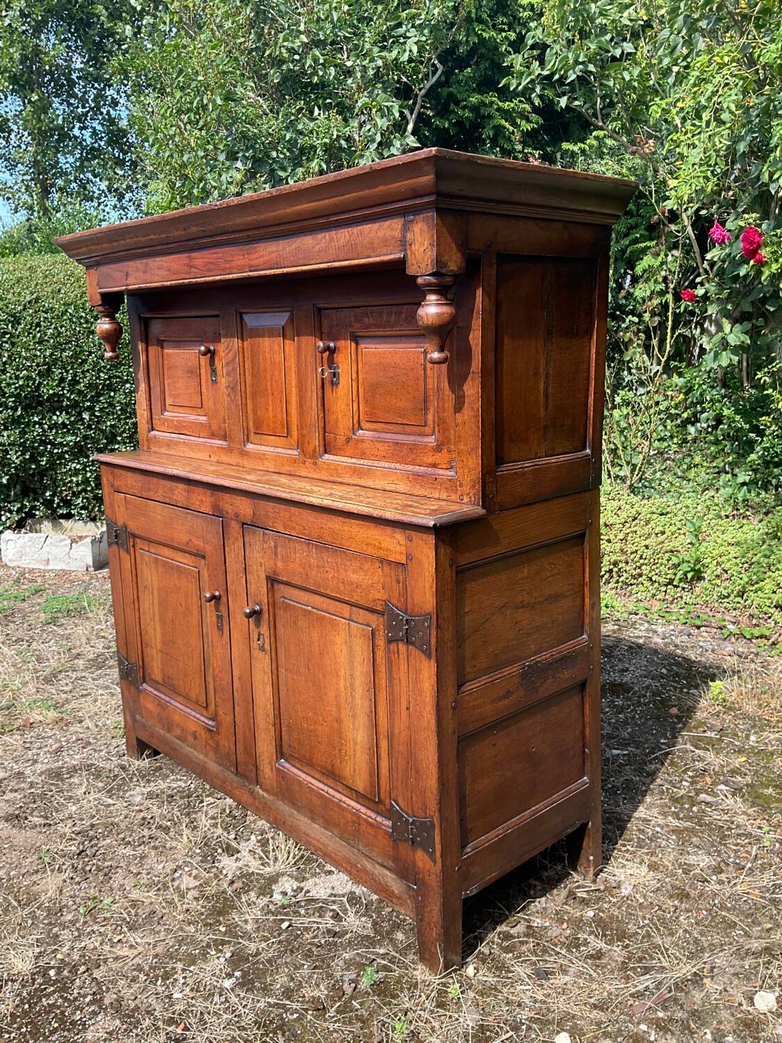 Old 18th century 2-part solid oak dresser