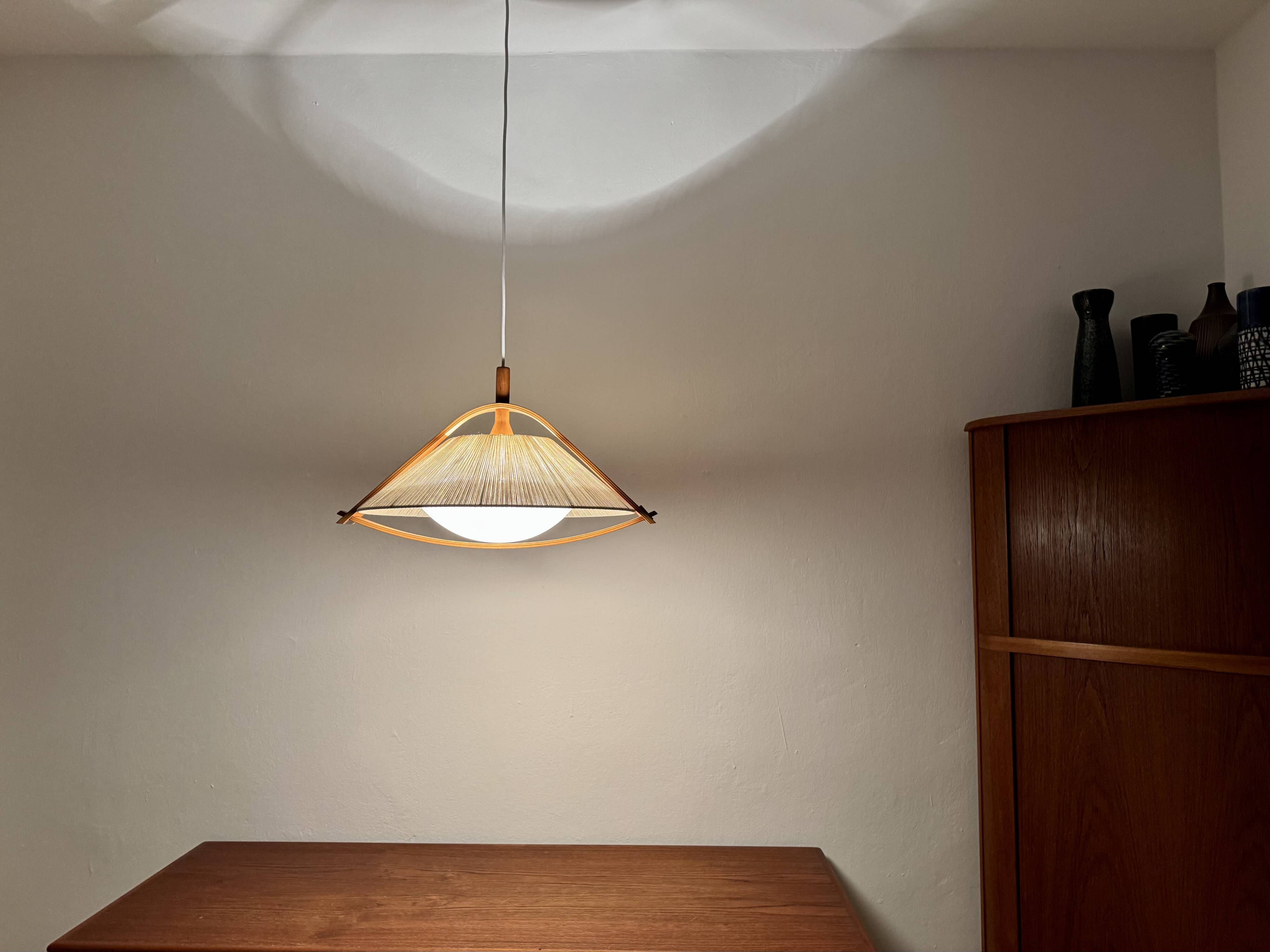 Sisal and Walnut Pendant Lamp by Temde
