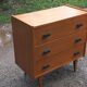 Vintage chest of drawers in gilded oak from the 50s 3 drawers feet bobbin