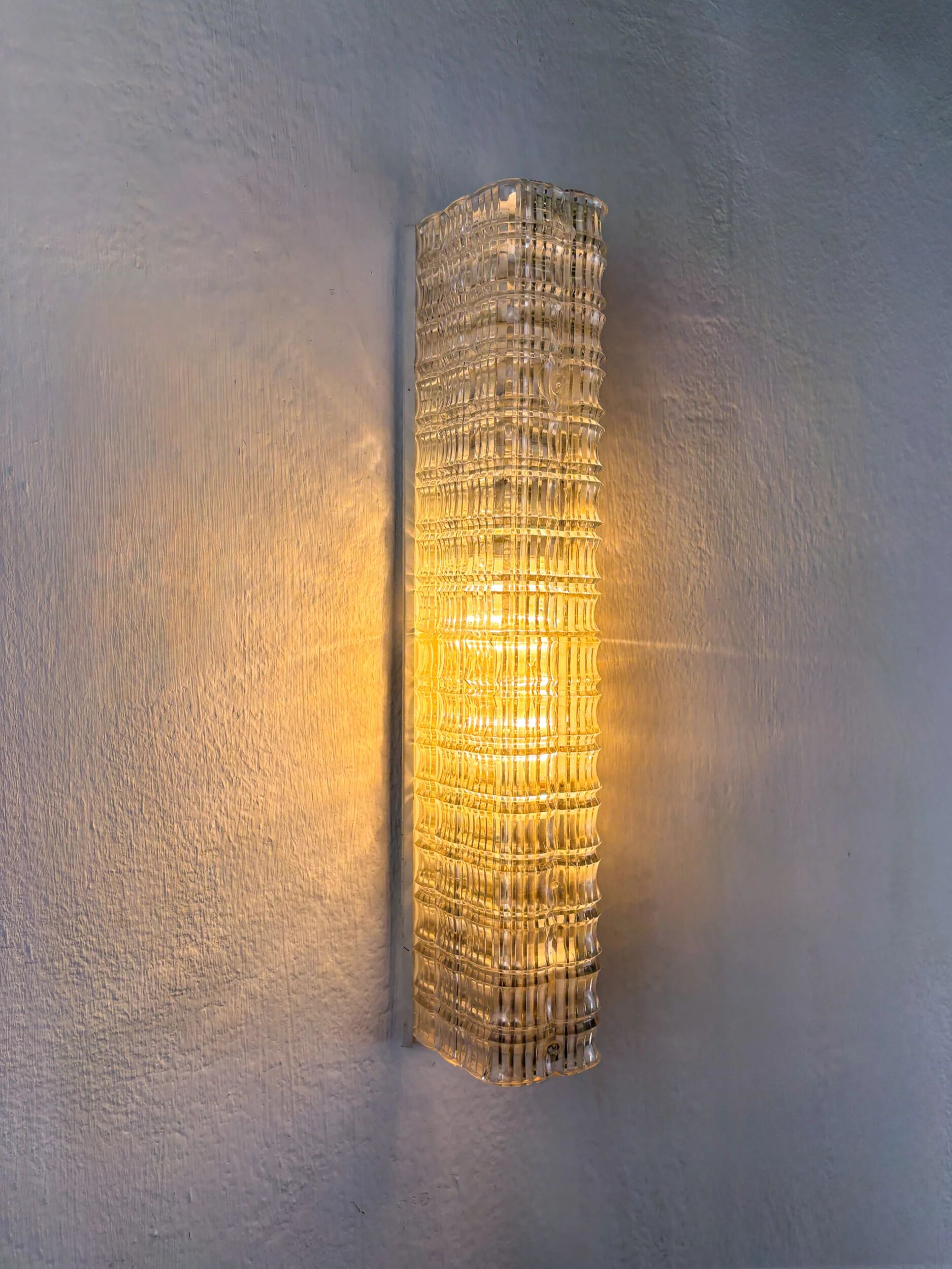 Pair of Lucite tube wall sconces by Geru Leuchten, frosted effect, Germany 1970s