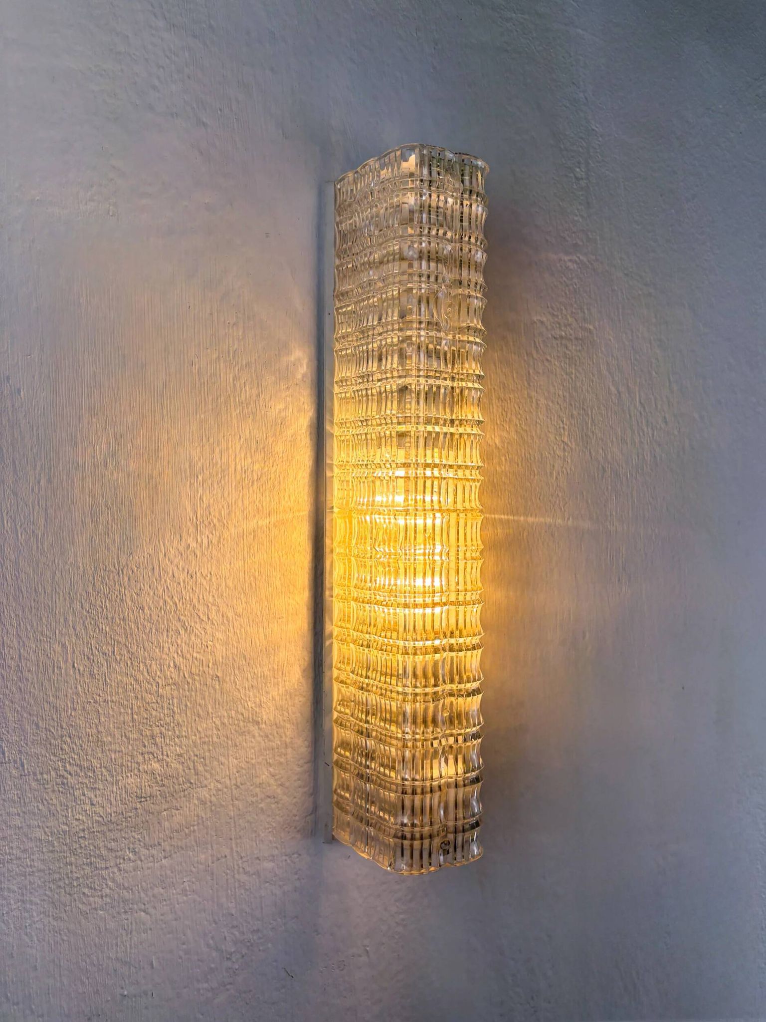 Pair of Lucite tube wall sconces by Geru Leuchten, frosted effect, Germany 1970s