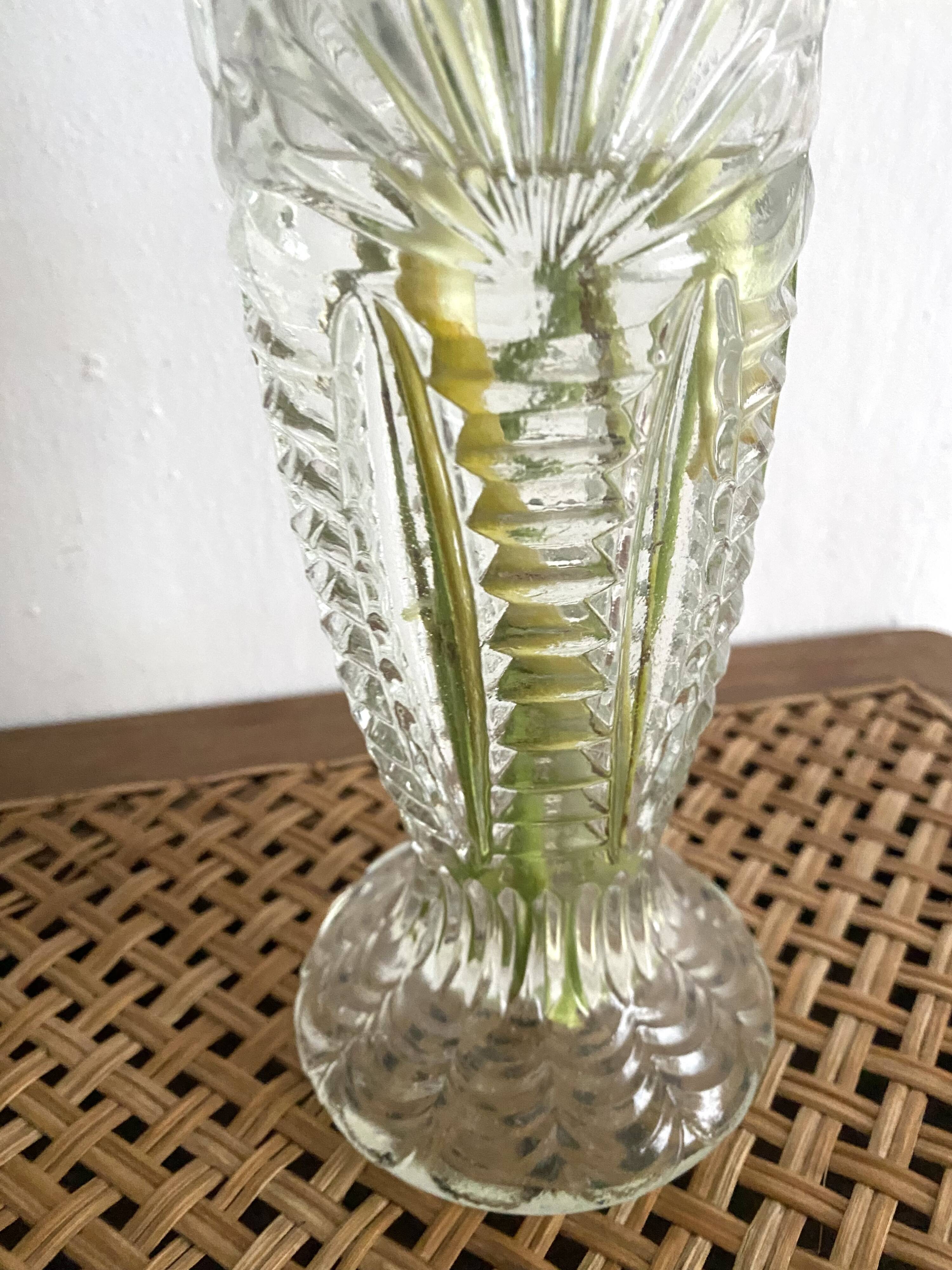 Pair of vintage molded glass vases