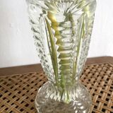 Paire de vases vintage en verre moulé