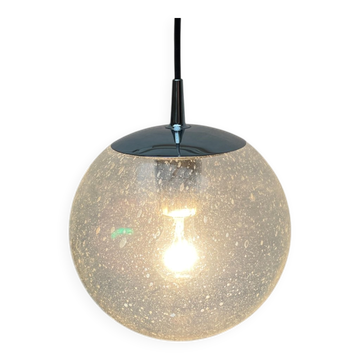 Vintage German glass pendant light Space Age Ah 105 by Peill & Putzler, 1970s.