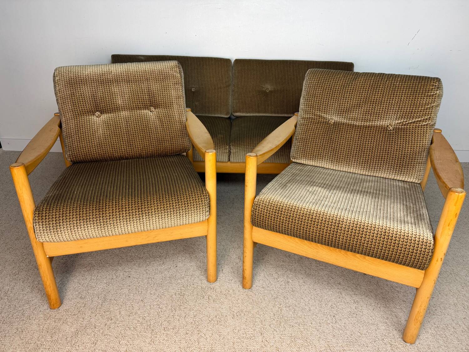 D-Bed sofa and two vintage armchairs from the 70s/80s.
