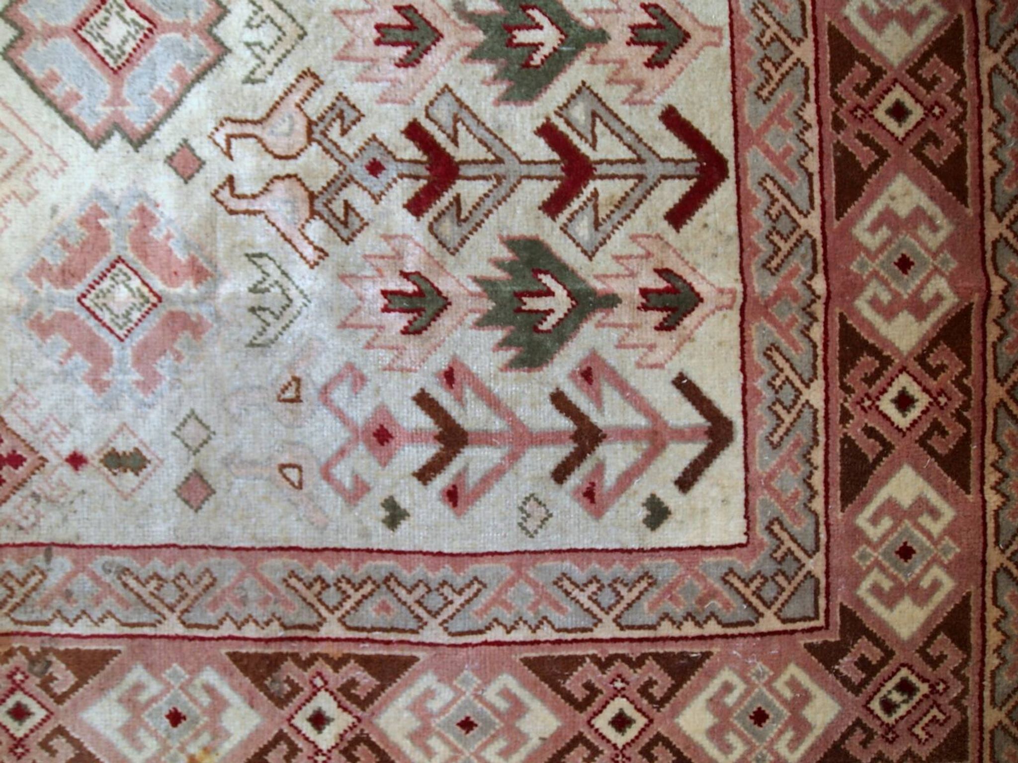 Tapis Vintage Sivas Turc en Laine, Années 1960, Design Géométrique