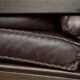 Modern Scandinavian brown leather swivel chair, 1970s