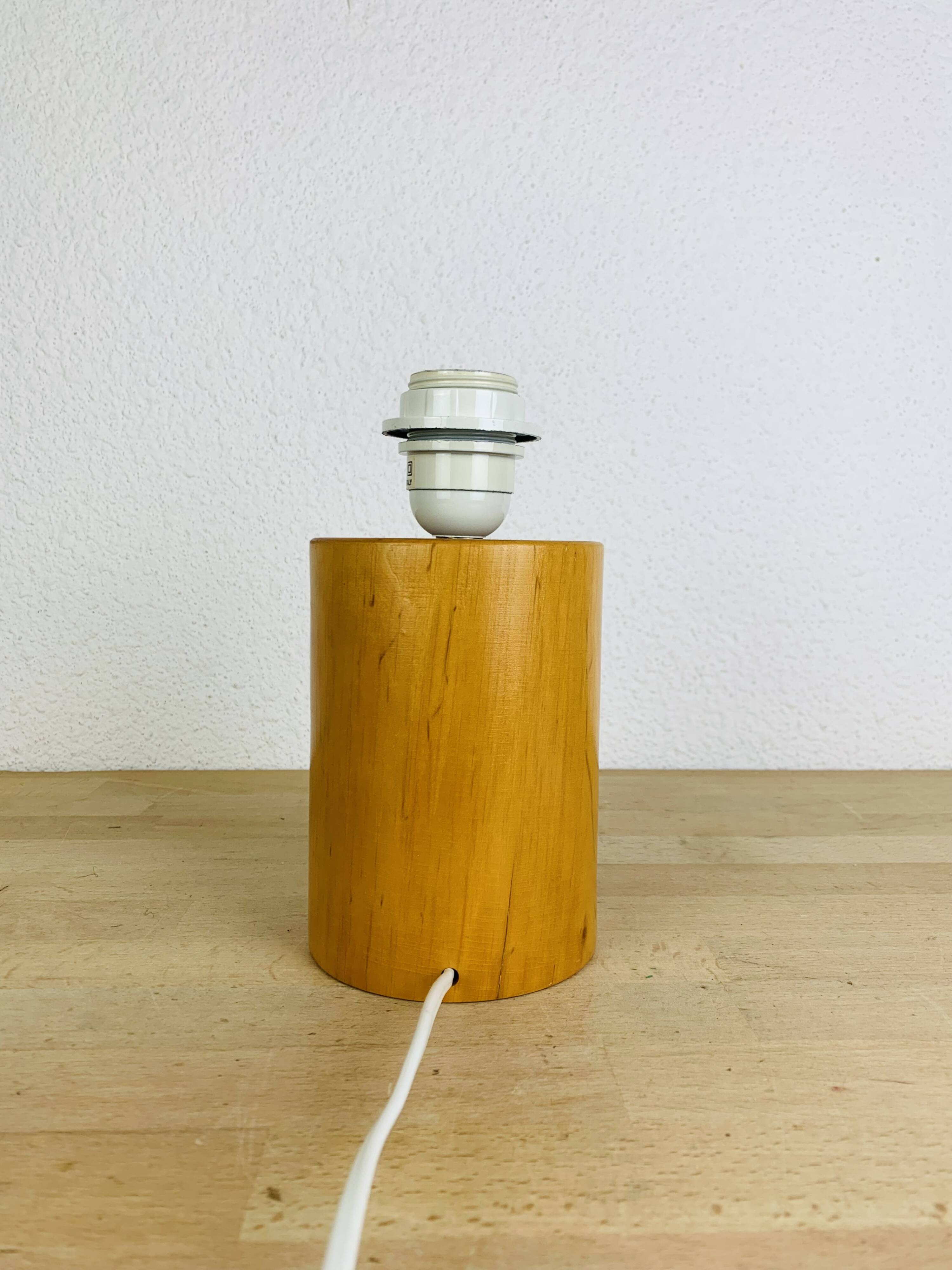 Vintage wooden cylinder lamp by IMT Italy, 1980s