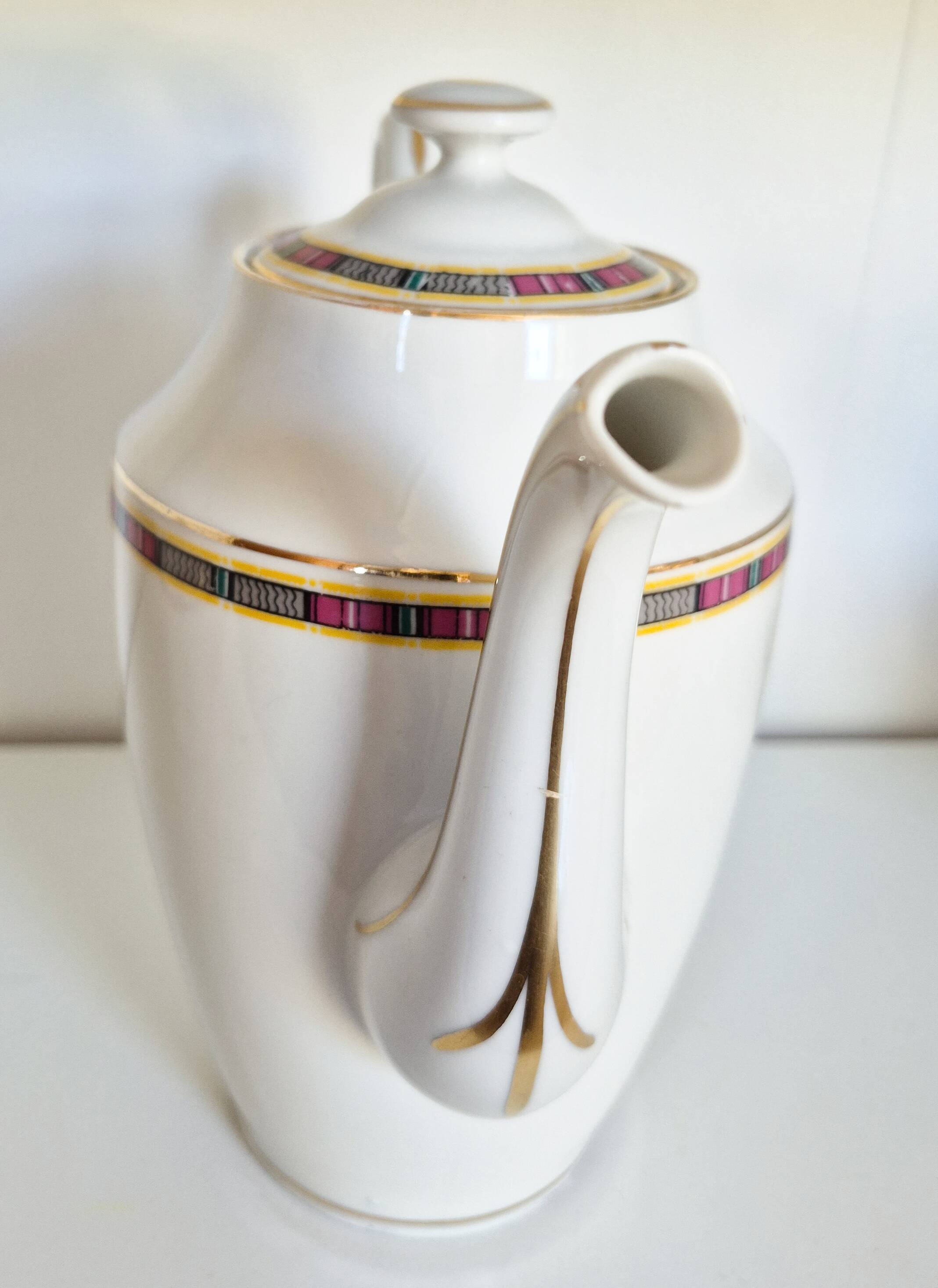 Limoges porcelain coffee service, vintage French.