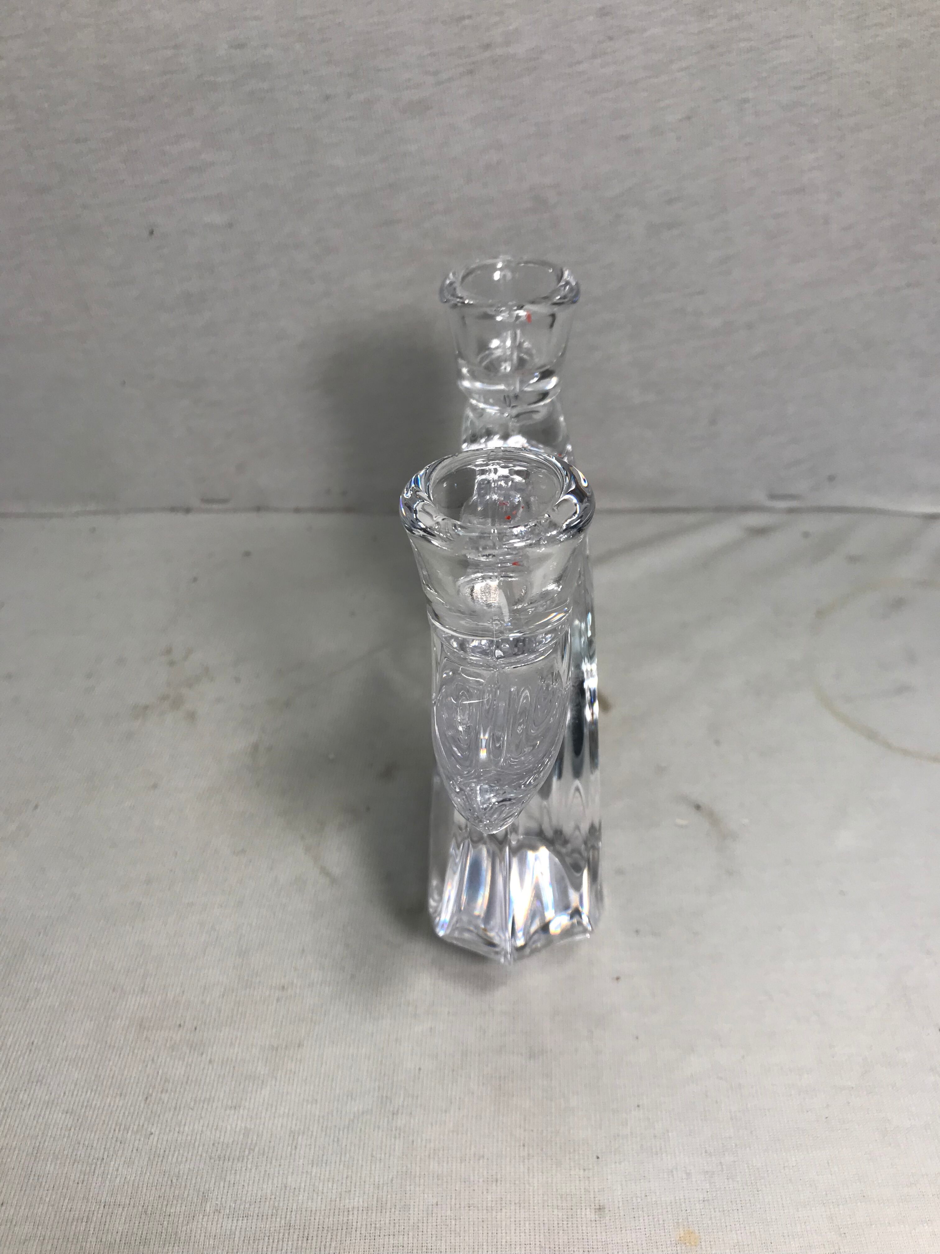 Old candlesticks in crystal crystal art Vannes France vintage