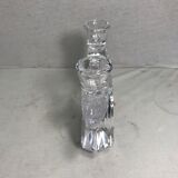 Ancien bougeoirs en cristal cristallerie d'art Vannes France vintage