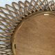 Vintage oval rattan sun mirror 1960 - 52 x 30 cm