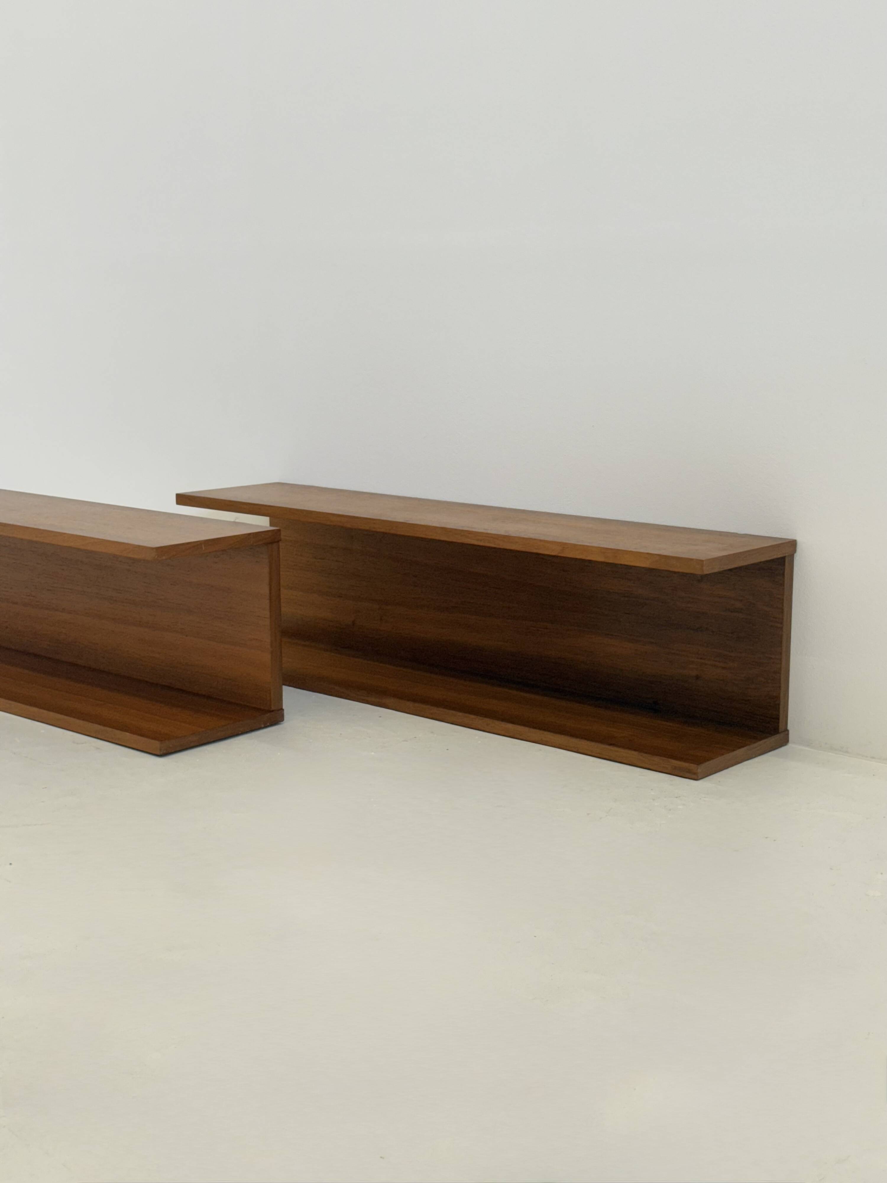 Set of two Danish Teak Wall Shelves Mid-Century