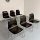 Set of 6 wooden and chrome chairs, Pagholz design from the 80s, vintage Pagwood.