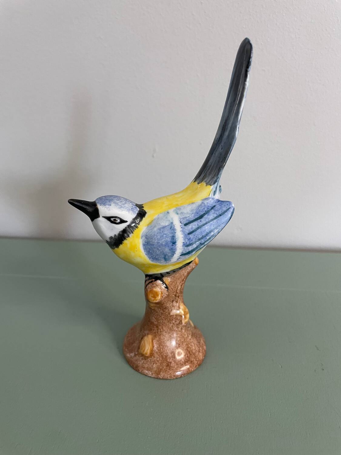 Great tit on its branch, porcelain, Hollohaza
