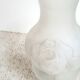 Art deco vase with floral pattern in molded pressed glass vintage 1930s