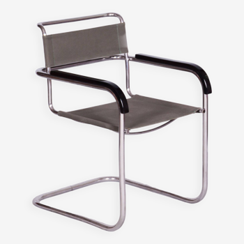 Fauteuil Bauhaus restauré, Marcel Breuer, Thonet, Chrome, Tchéquie, années 1930