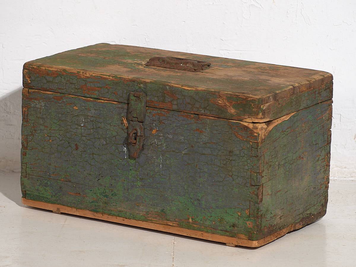Antique military chest with green patina (c.1910) #67