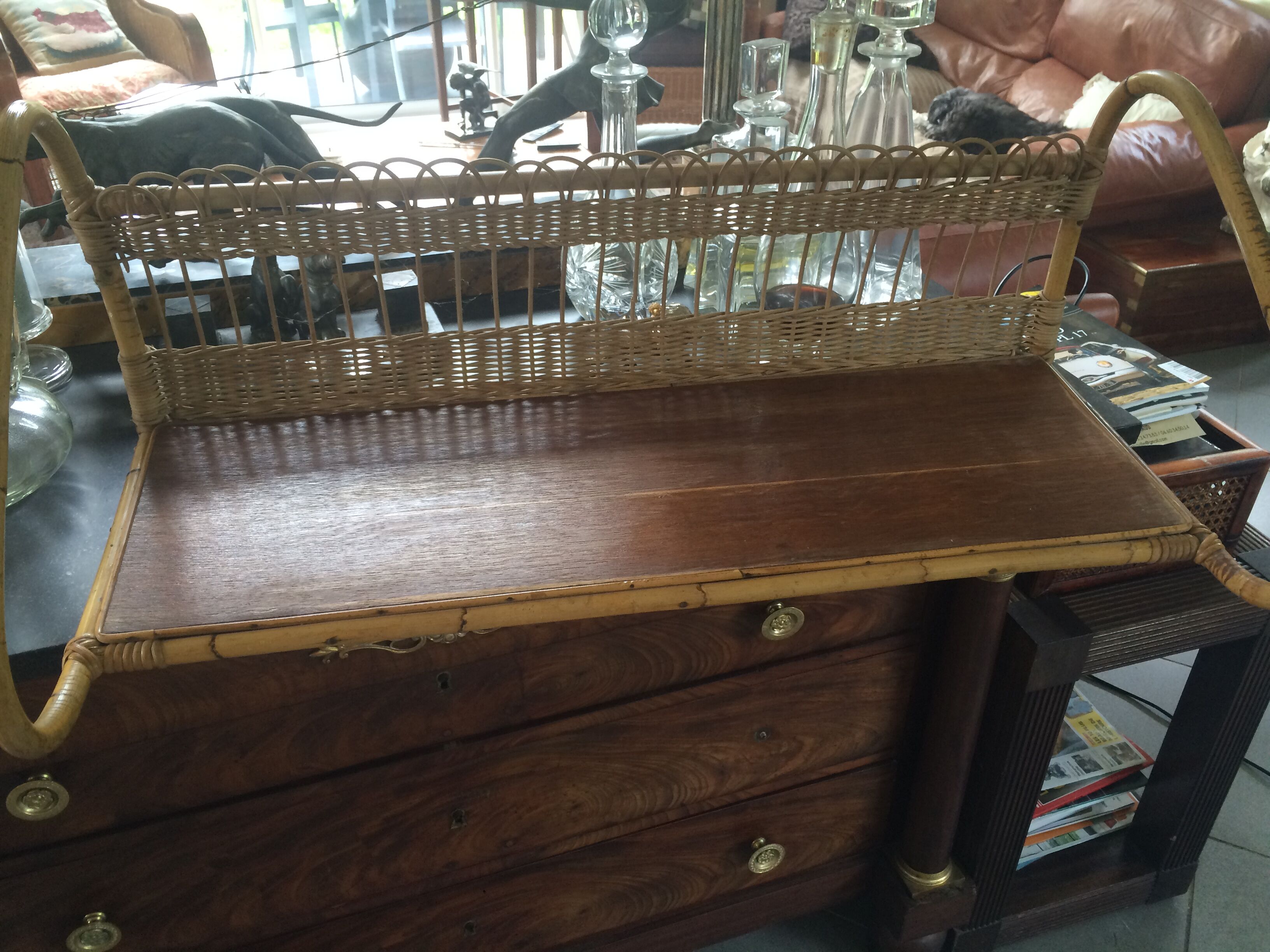 Vintage rattan shelf