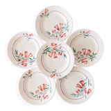 6 St Amandinoise plates “Peg” bellflower collection